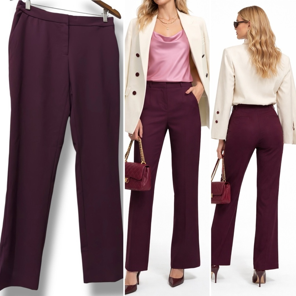 Calvin Klein | Plum High-Rise Straight-Leg Dress Pants (size 4)
